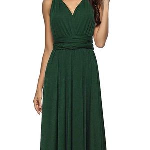 Lulus inspired maxi green wrap dress.